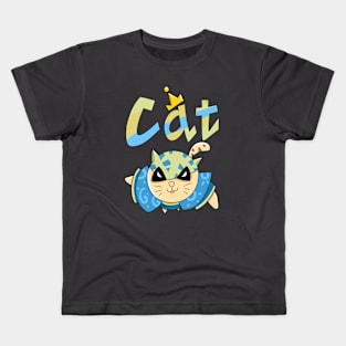 cat cool funny cartoon Kids T-Shirt